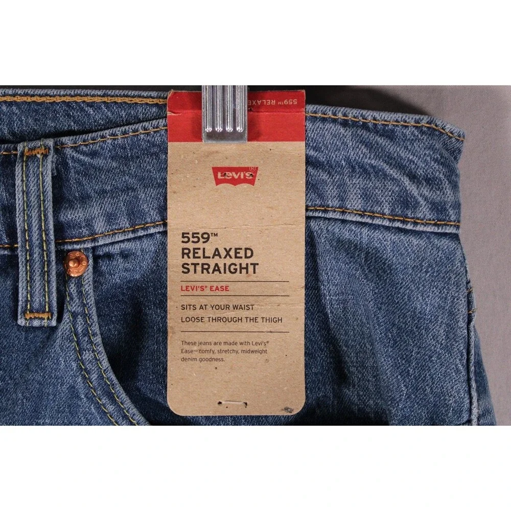 Levi's 559 Relaxed Straight Fit Jeans Mens 34x34 Medium Stonewash Ease NWT